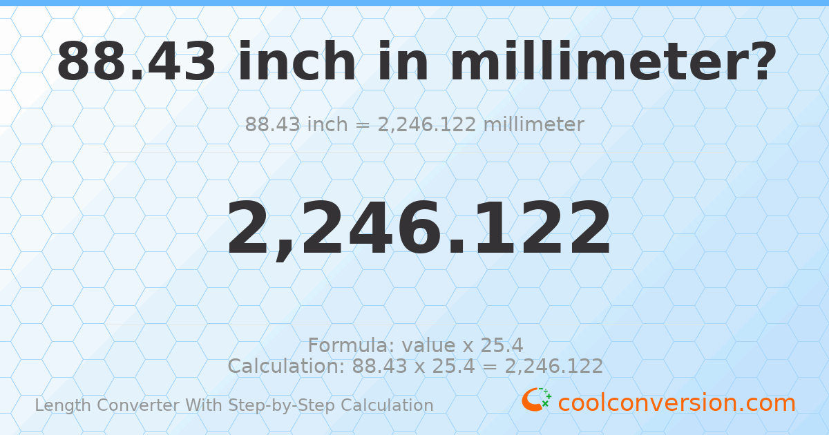 88.43 inches = 2246.12 millimeters