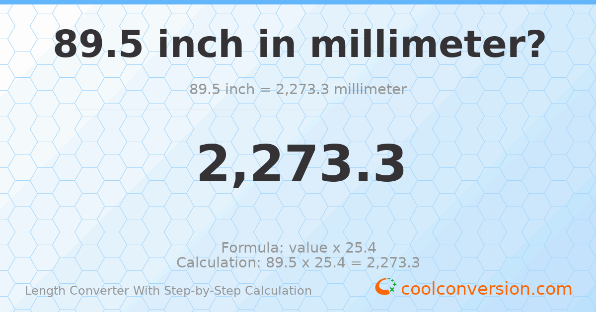 89.5 inches = 2273.3 millimeters