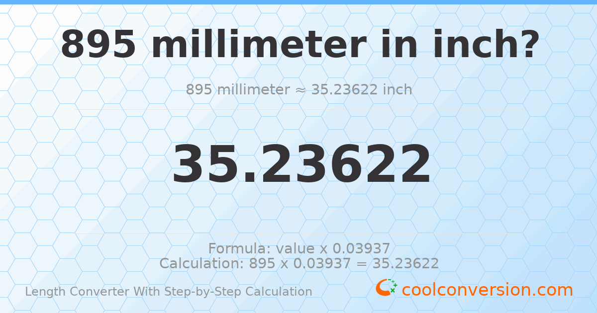 895 millimeters = 35.2362 inches