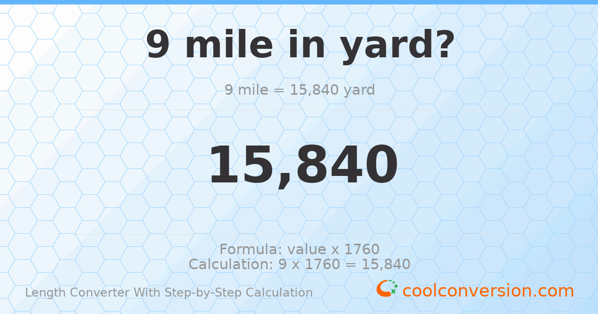 9 miles = 15840 yards