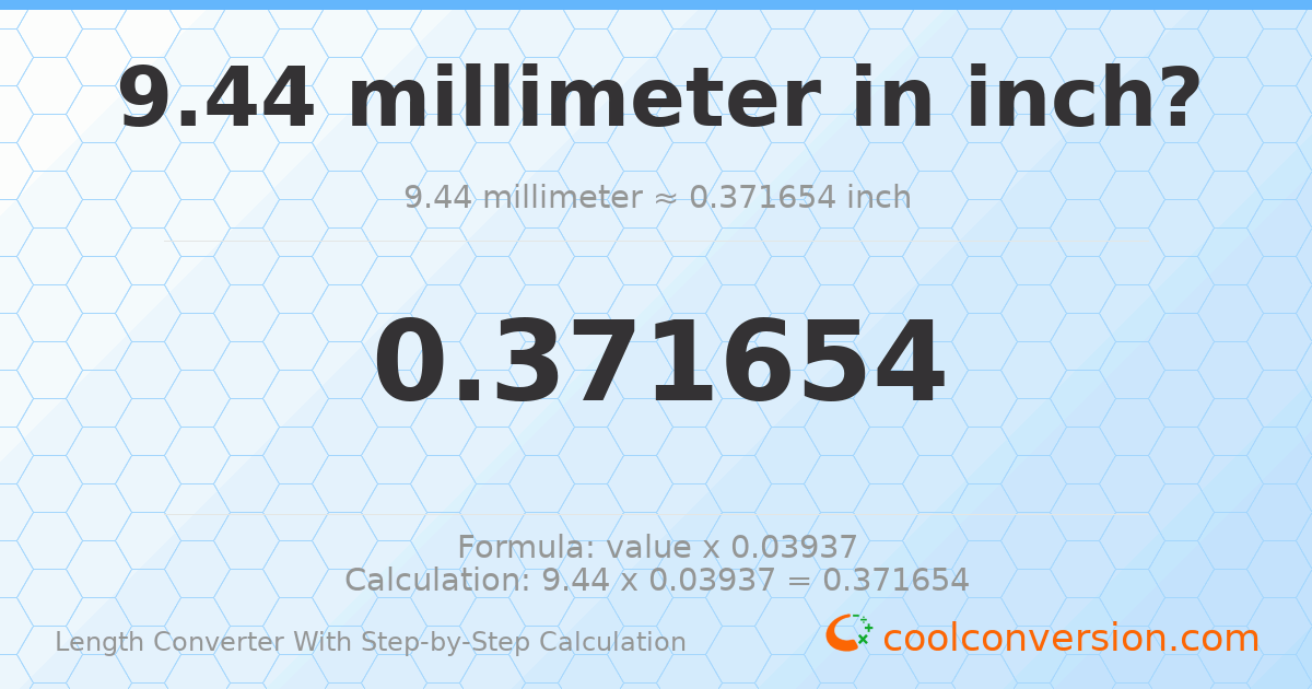 9.44 millimeters = 0.371654 inches