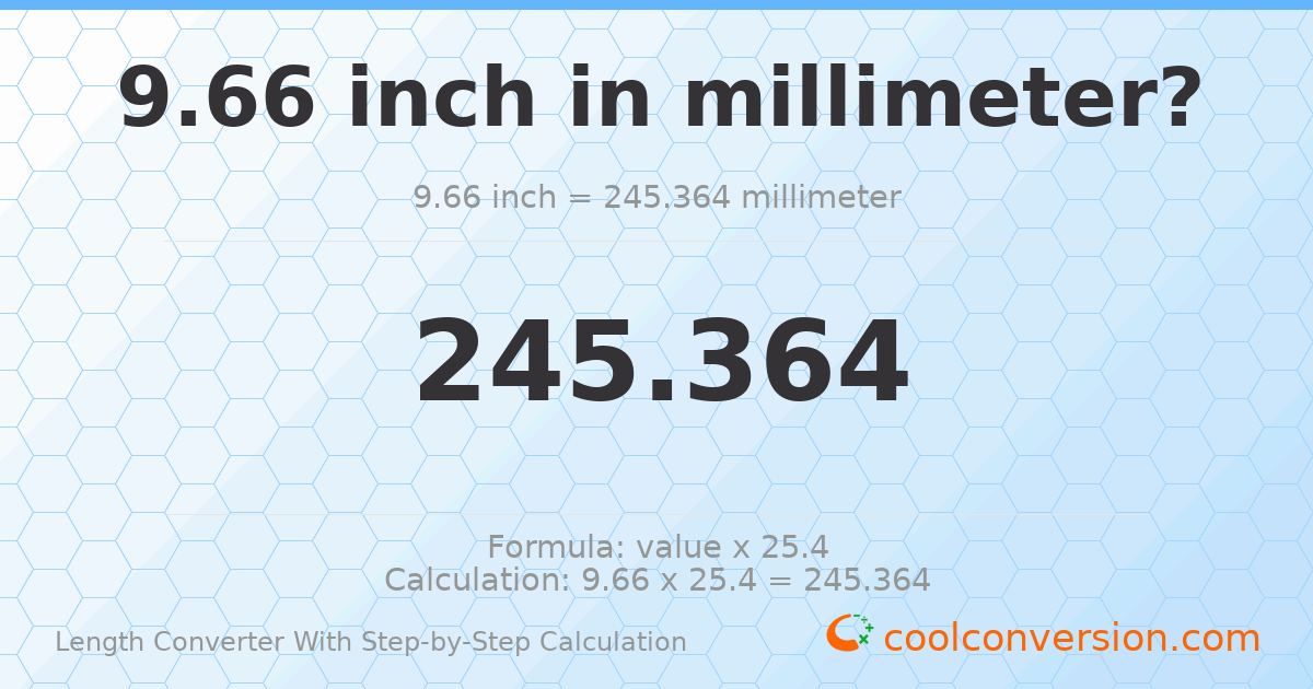 9.66 inches = 245.364 millimeters