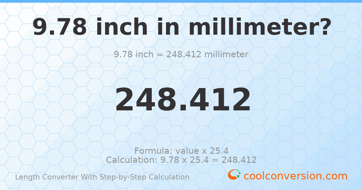 9.78 inches = 248.412 millimeters
