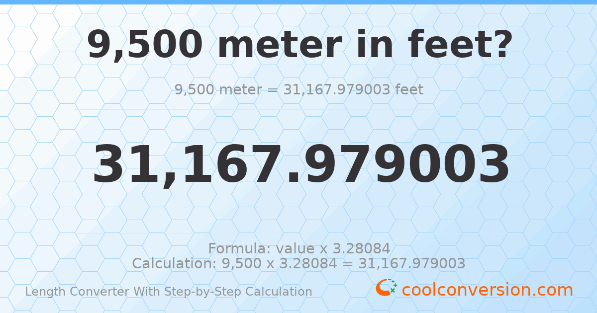 9500 meters = 31168 feet