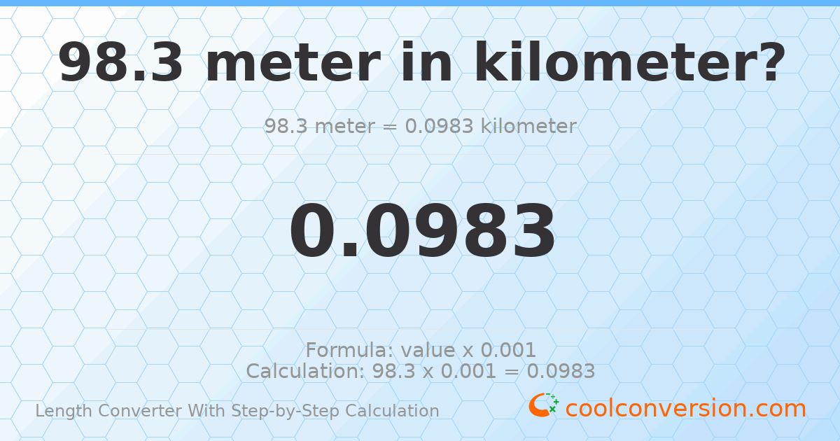 98.3 meters = 0.0983 kilometers