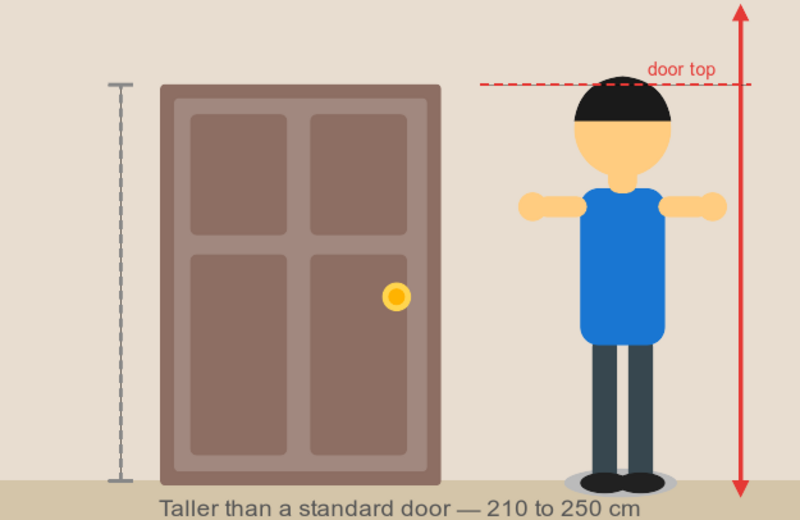 Comparable to the height of a standard door (~203 cm / 6'8")