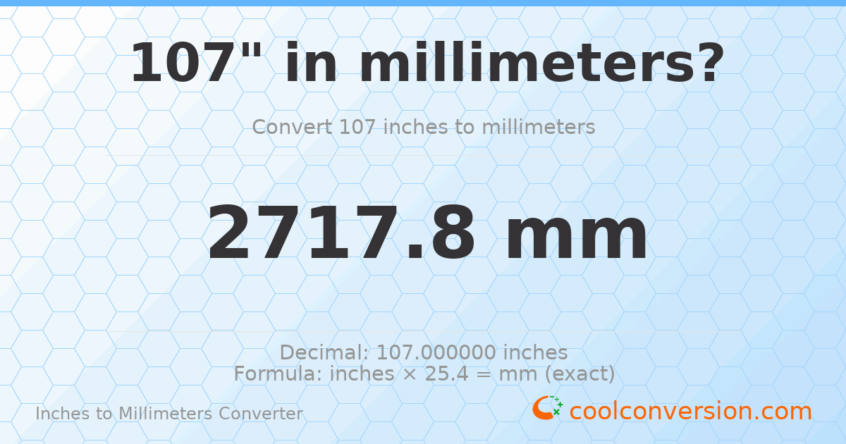 107 inches to mm — 2717.8 mm