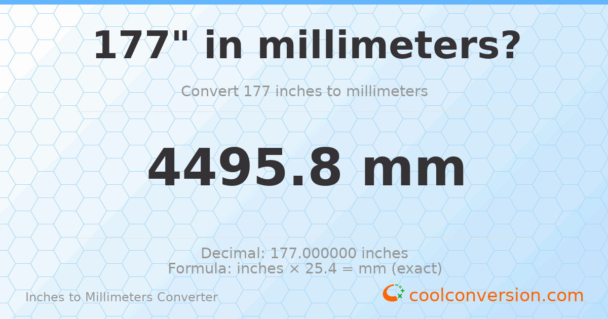 177 inches to mm — 4495.8 mm