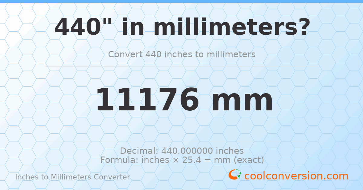 440 inches to mm — 11176 mm