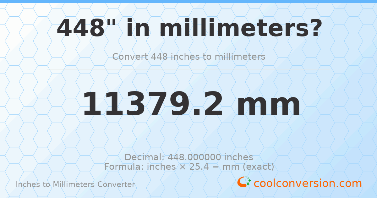 448 inches to mm — 11379.2 mm