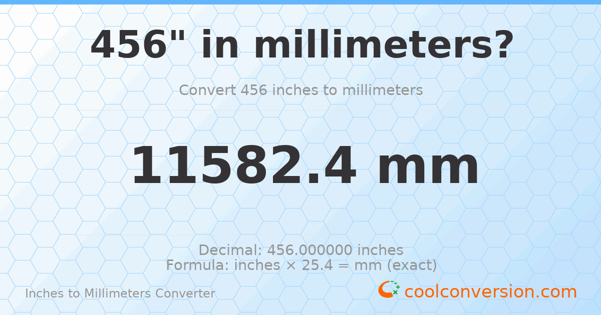456 inches to mm — 11582.4 mm