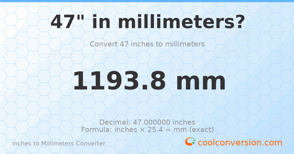 47 inches to mm — 1193.8 mm