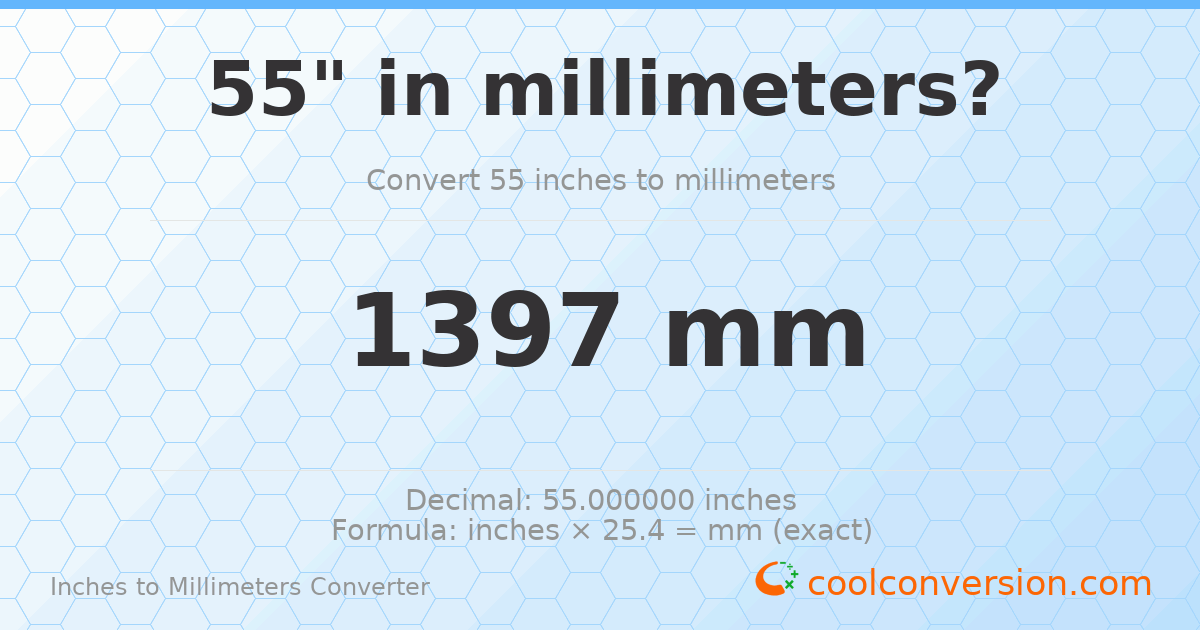 55 inches to mm — 1397 mm