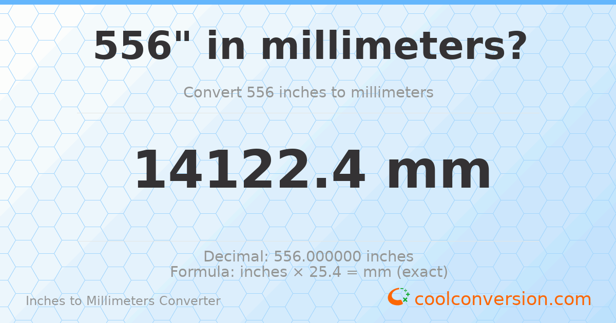 556 inches to mm — 14122.4 mm