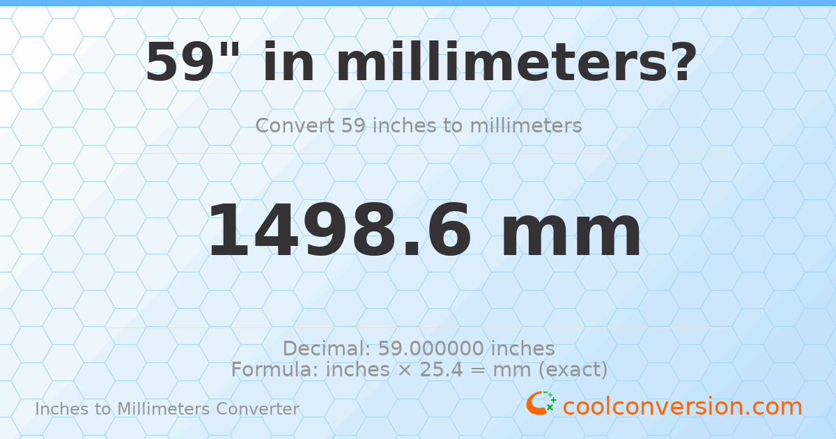 59 inches to mm — 1498.6 mm