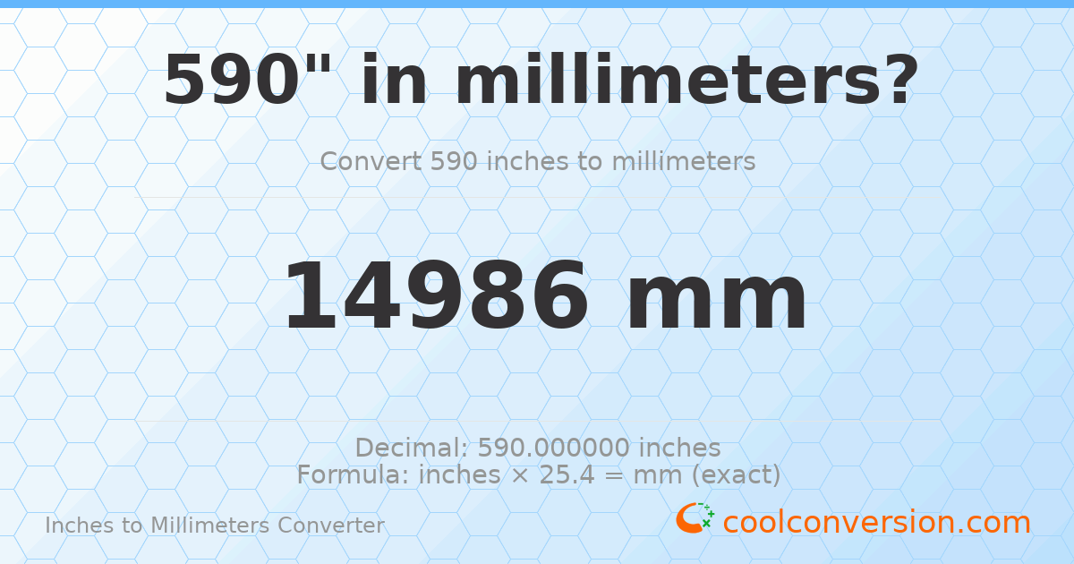 590 inches to mm — 14986 mm