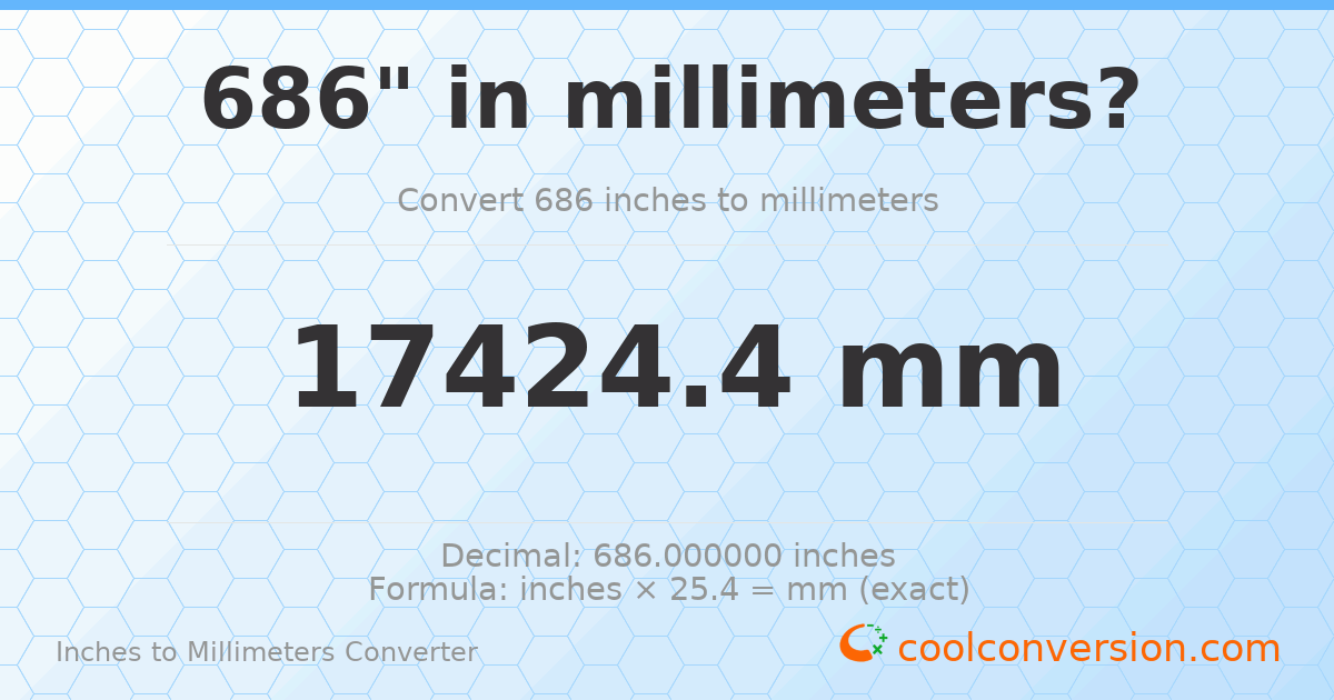 686 inches to mm — 17424.4 mm
