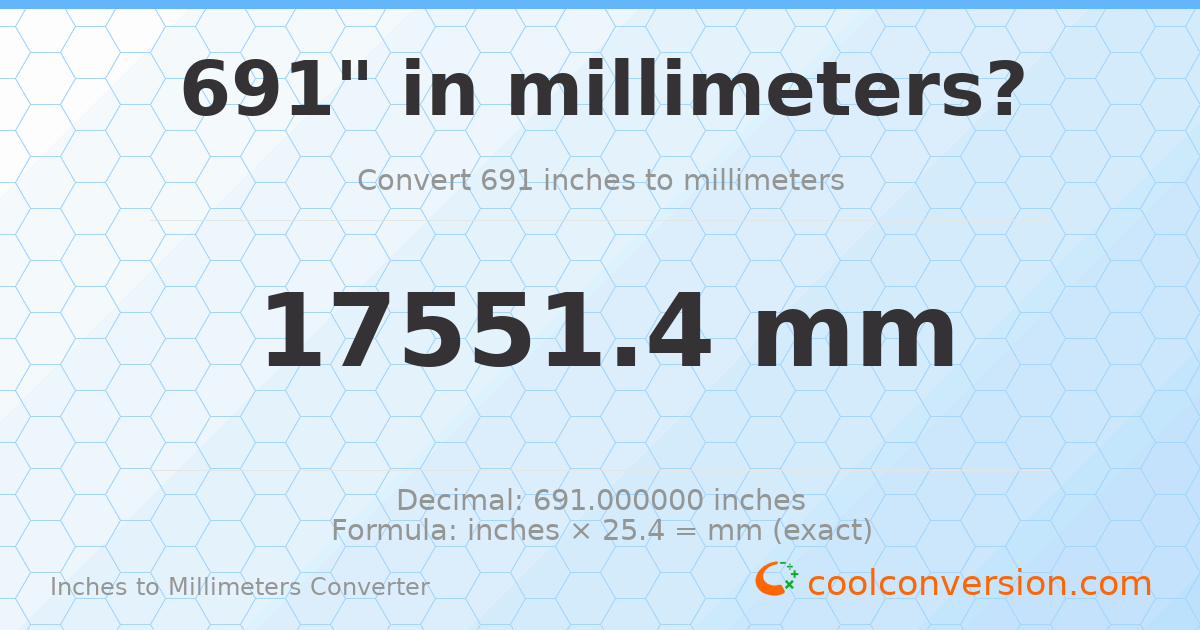 691 inches to mm — 17551.4 mm
