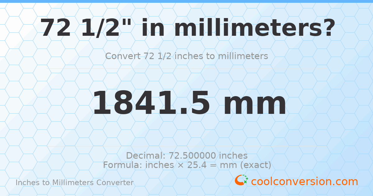 72 1/2 inches to mm — 1841.5 mm
