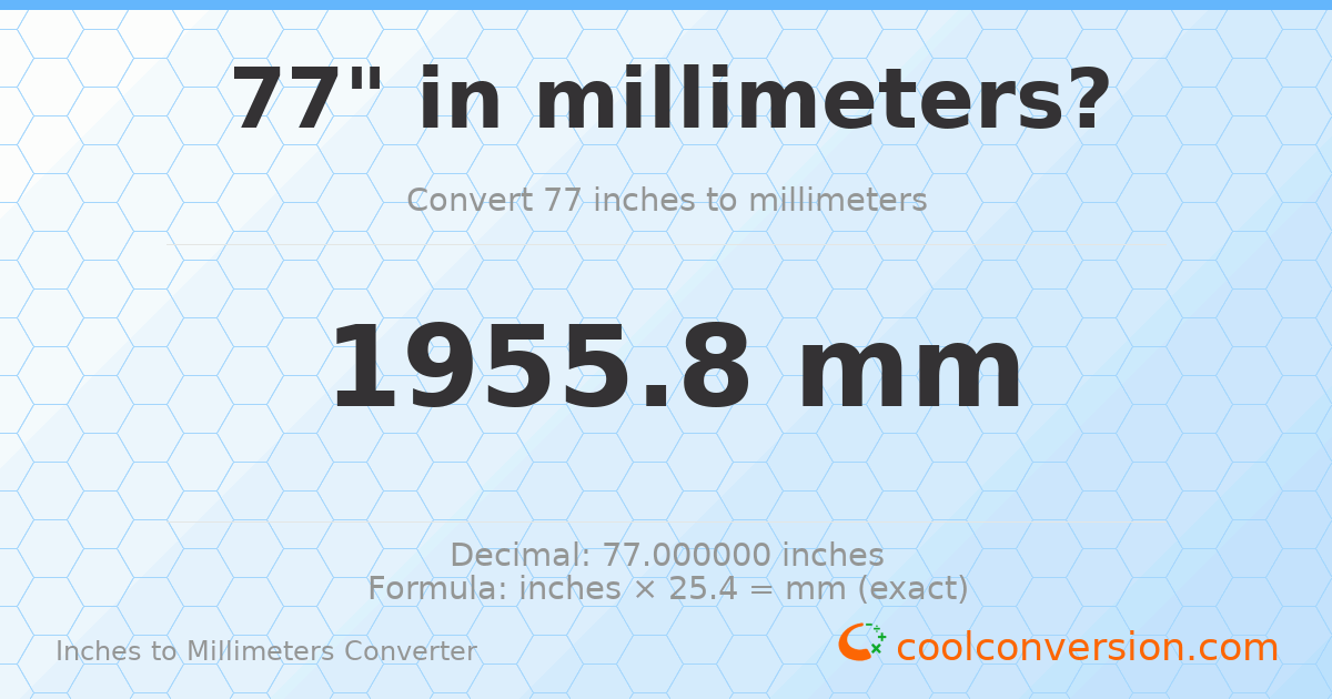 77 inches to mm — 1955.8 mm