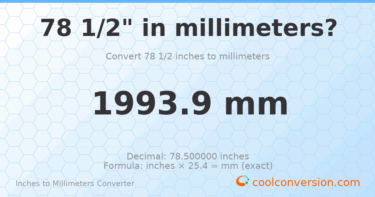 78 1/2 inches to mm — 1993.9 mm