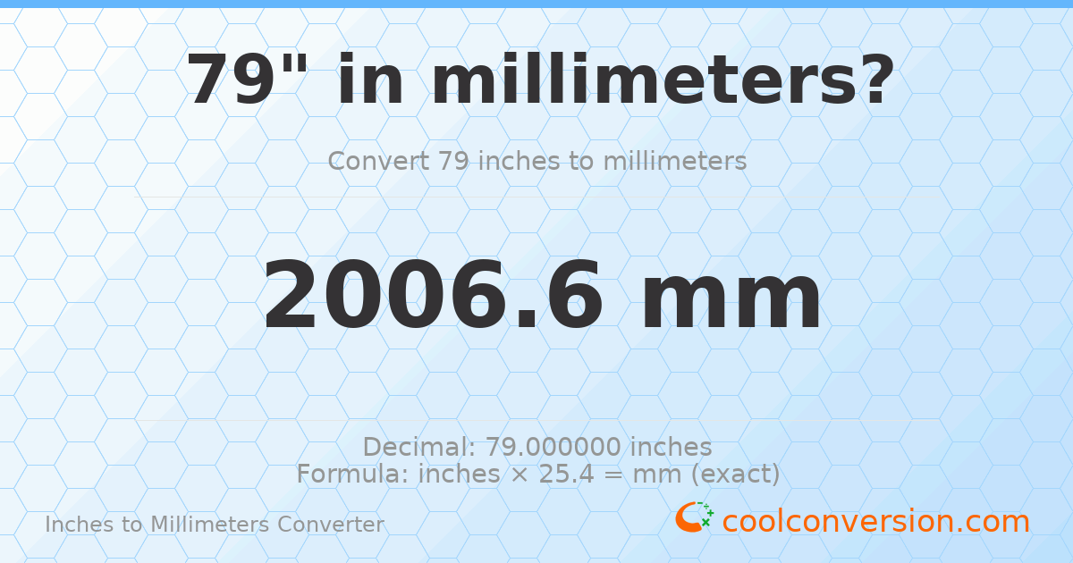 79 inches to mm — 2006.6 mm