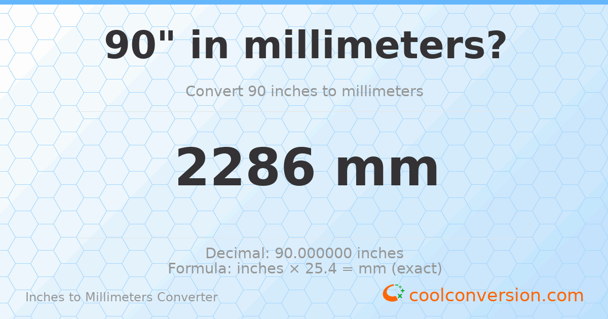 90 inches to mm — 2286 mm
