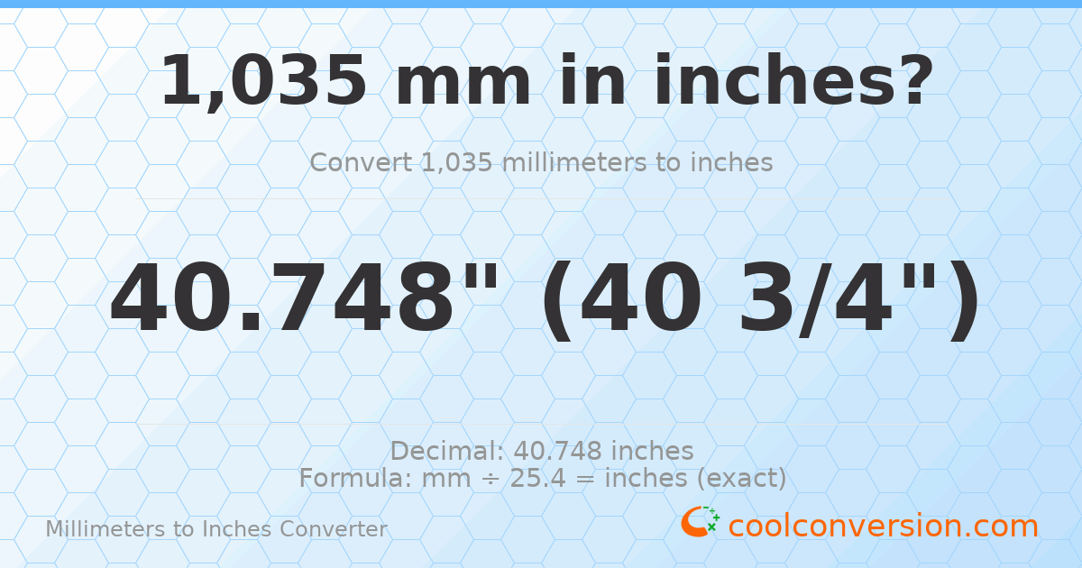 1035 mm to inches — 40.748"