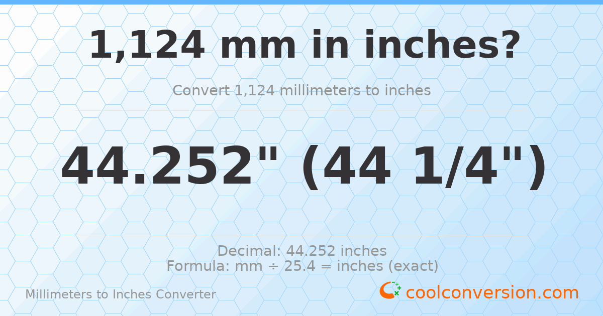 1124 mm to inches — 44.252"