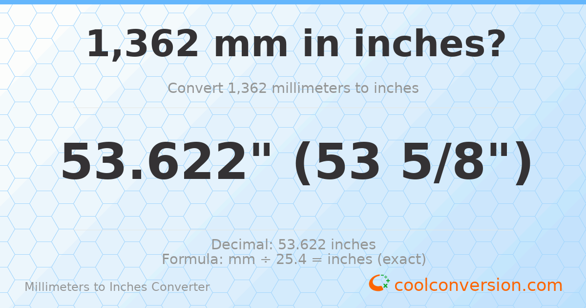 1362 mm to inches — 53.622"