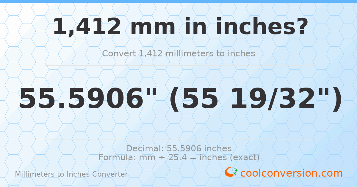 1412 mm to inches — 55.5906"