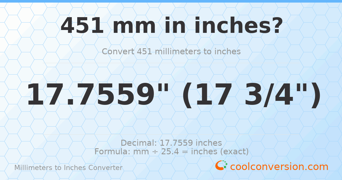 451 mm to inches — 17.7559"