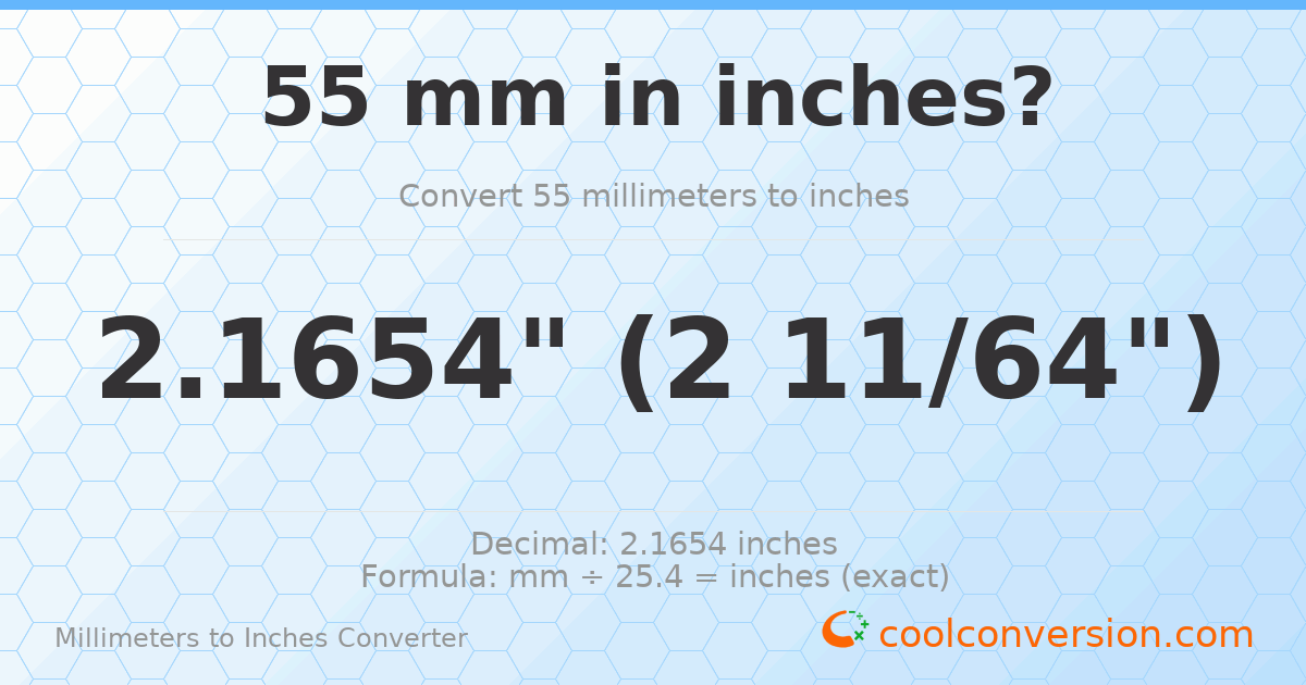 55 mm to inches — 2.1654"