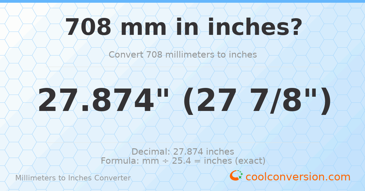 708 mm to inches — 27.874"