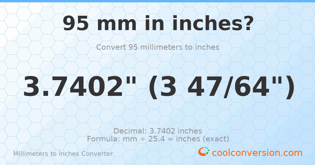 95 mm to inches — 3.7402"