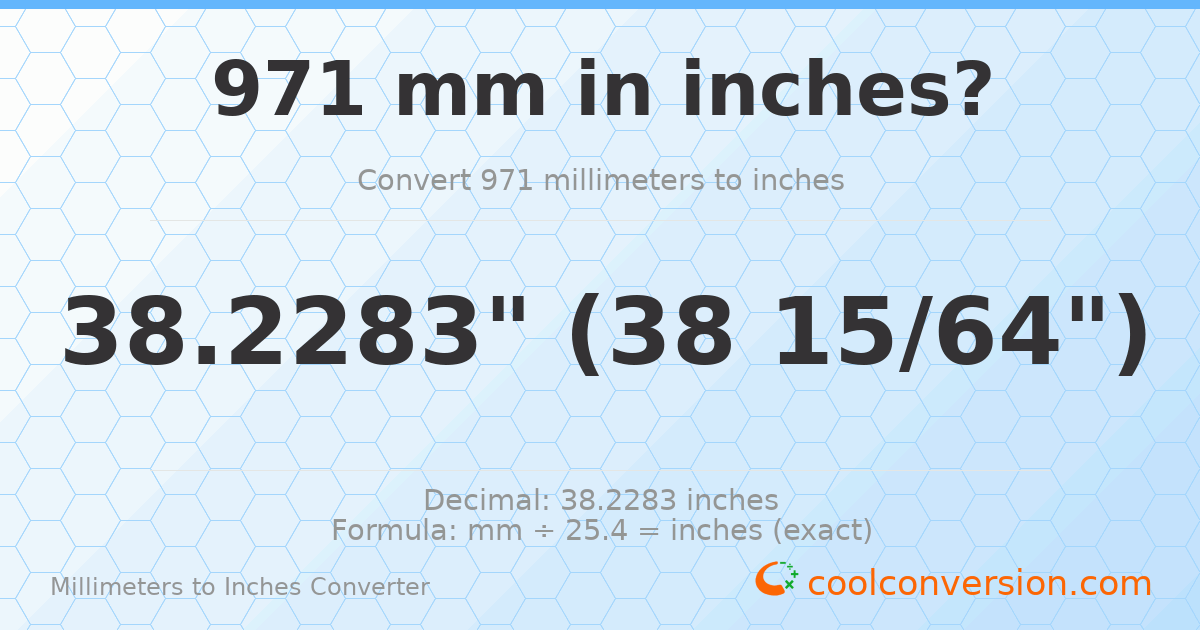 971 mm to inches — 38.2283"