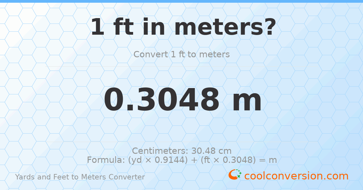 0 yd 1 ft to meters — 0.3048 m
