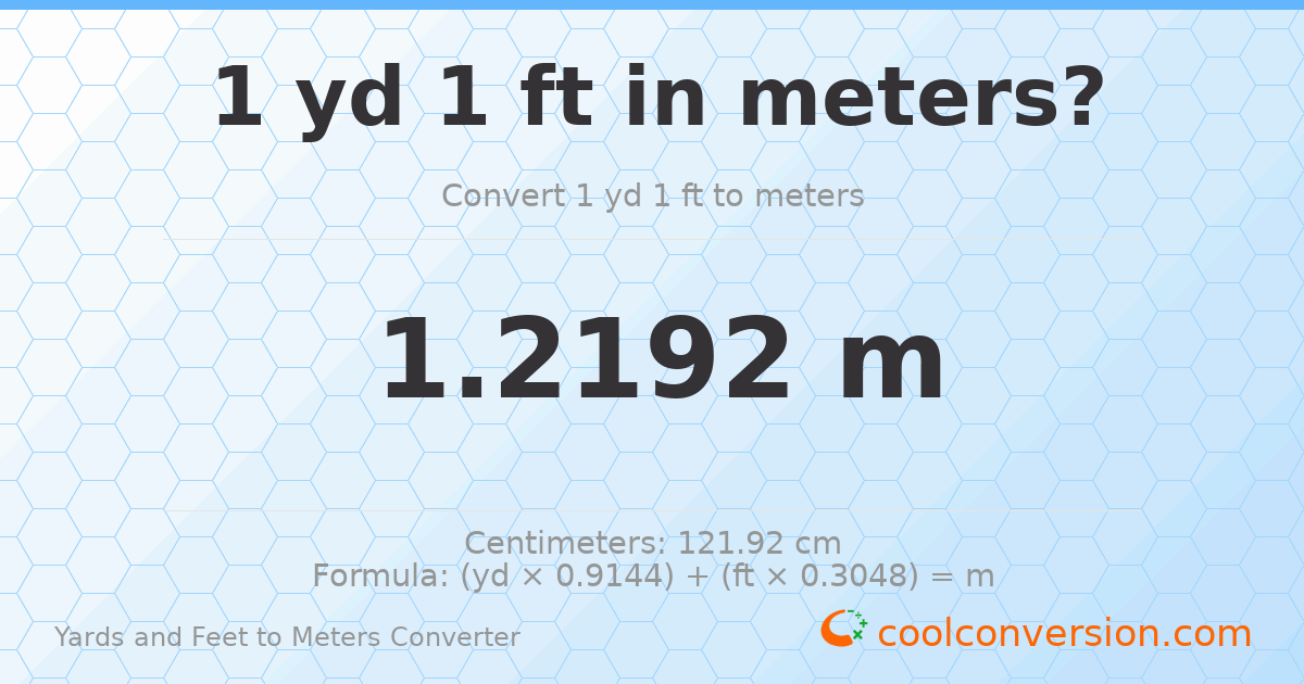 1 yd 1 ft to meters — 1.2192 m