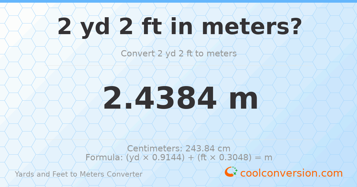 2 yd 2 ft to meters — 2.4384 m