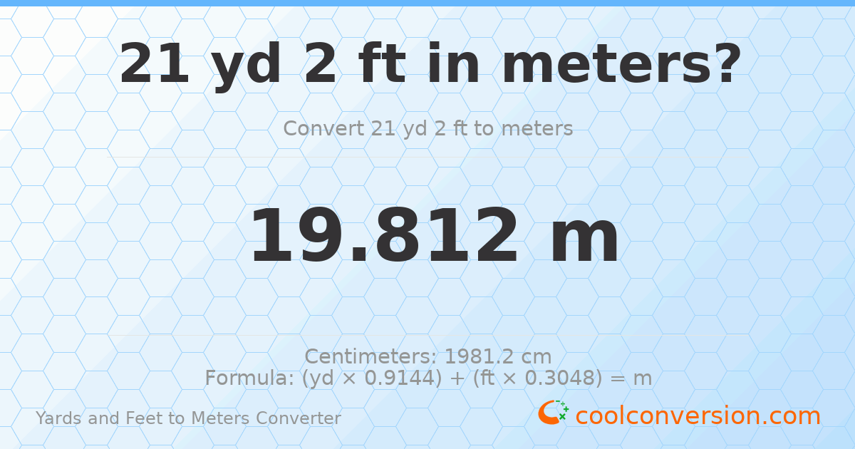 21 yd 2 ft to meters — 19.812 m