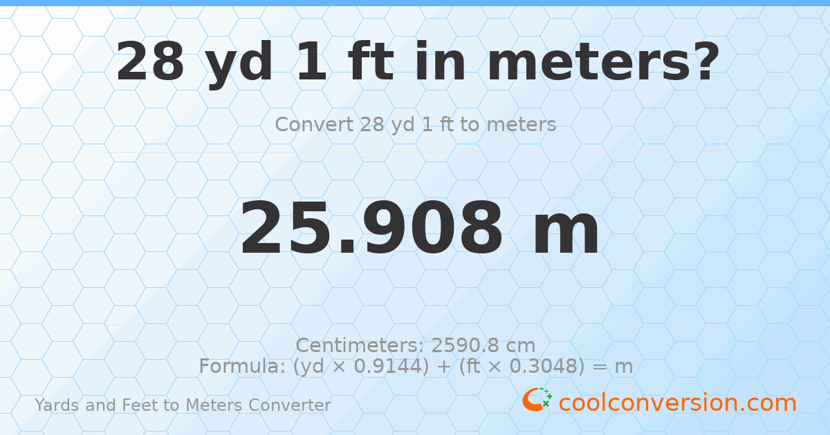 28 yd 1 ft to meters — 25.908 m