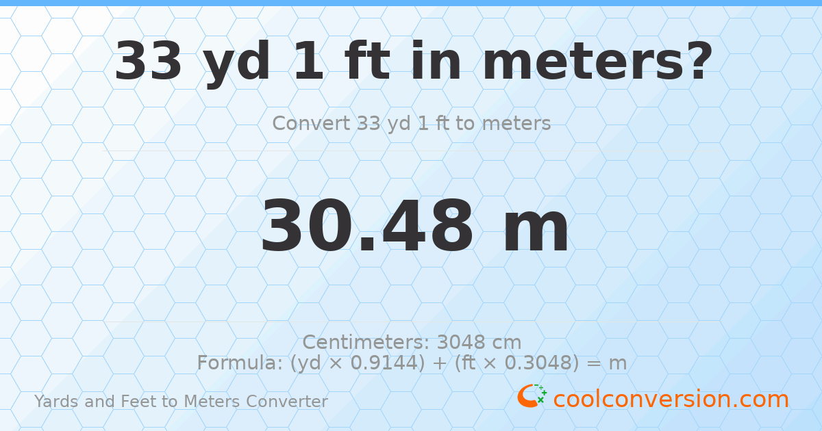 33 yd 1 ft to meters — 30.48 m