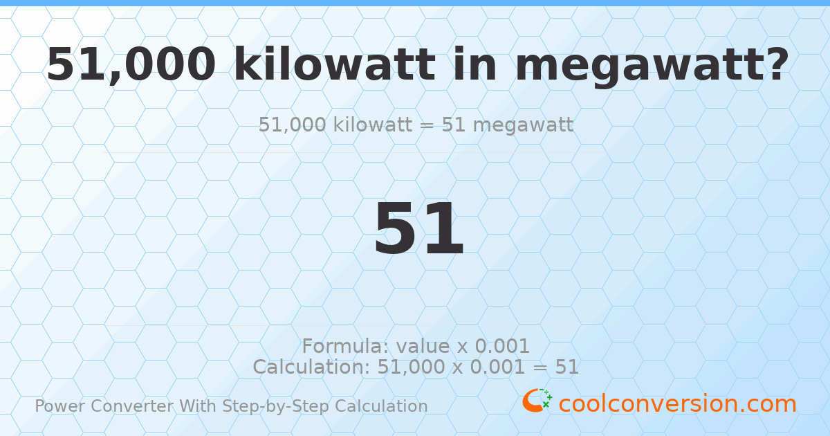 51000 kilowatts = 51 megawatts