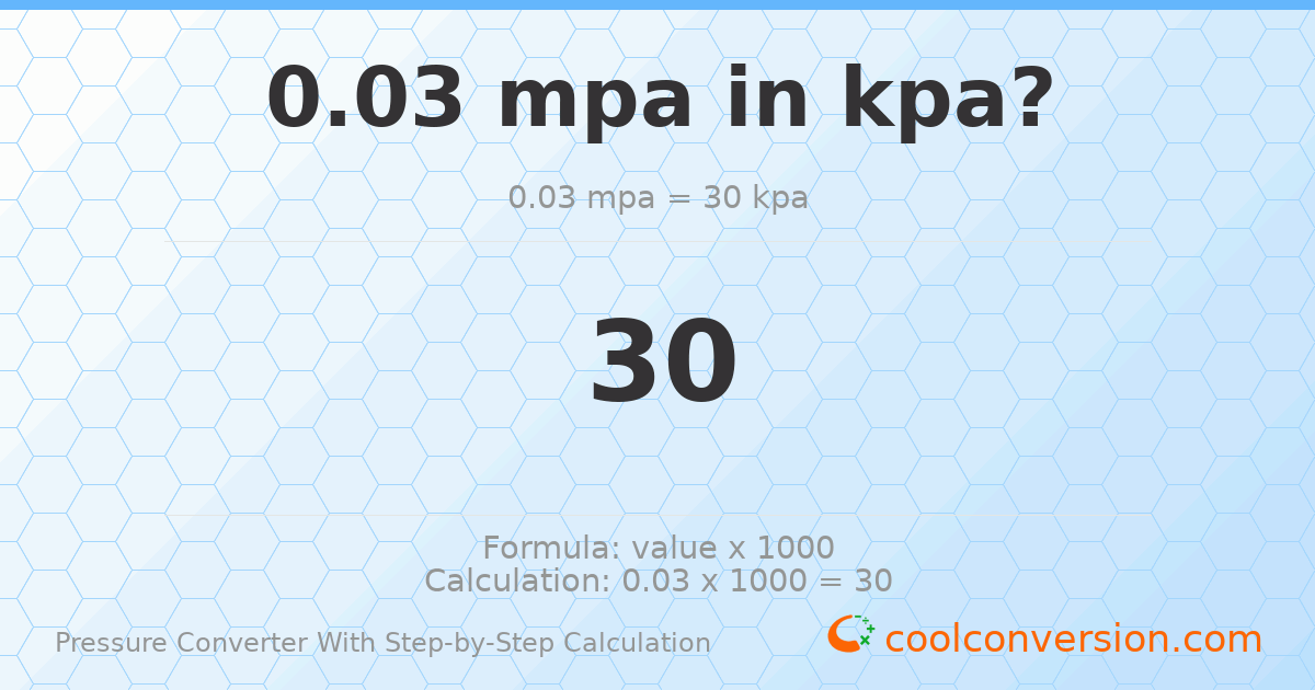 0.03 MPa = 30 kPa