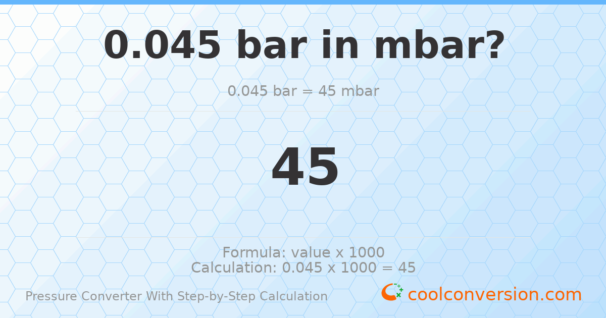 0.045 bar = 45 mbar