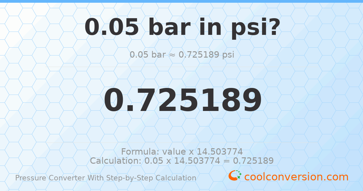 0.05 bar = 0.725189 psi