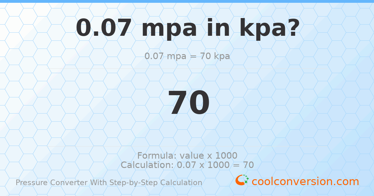0.07 MPa = 70 kPa