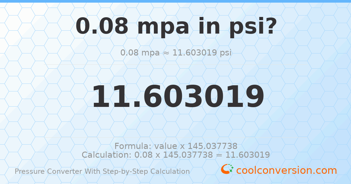 0.08 MPa = 11.603 psi
