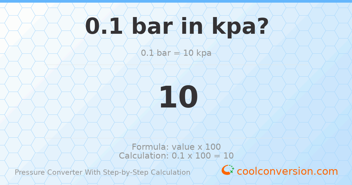 0.1 bar = 10 kPa