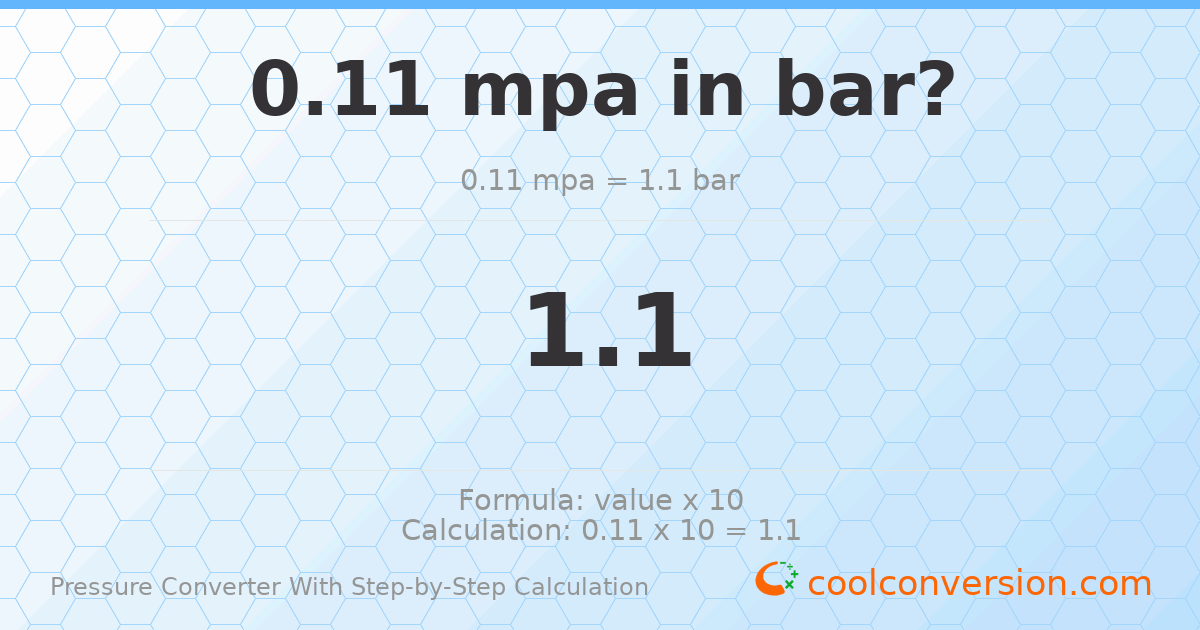 0.11 MPa = 1.1 bar